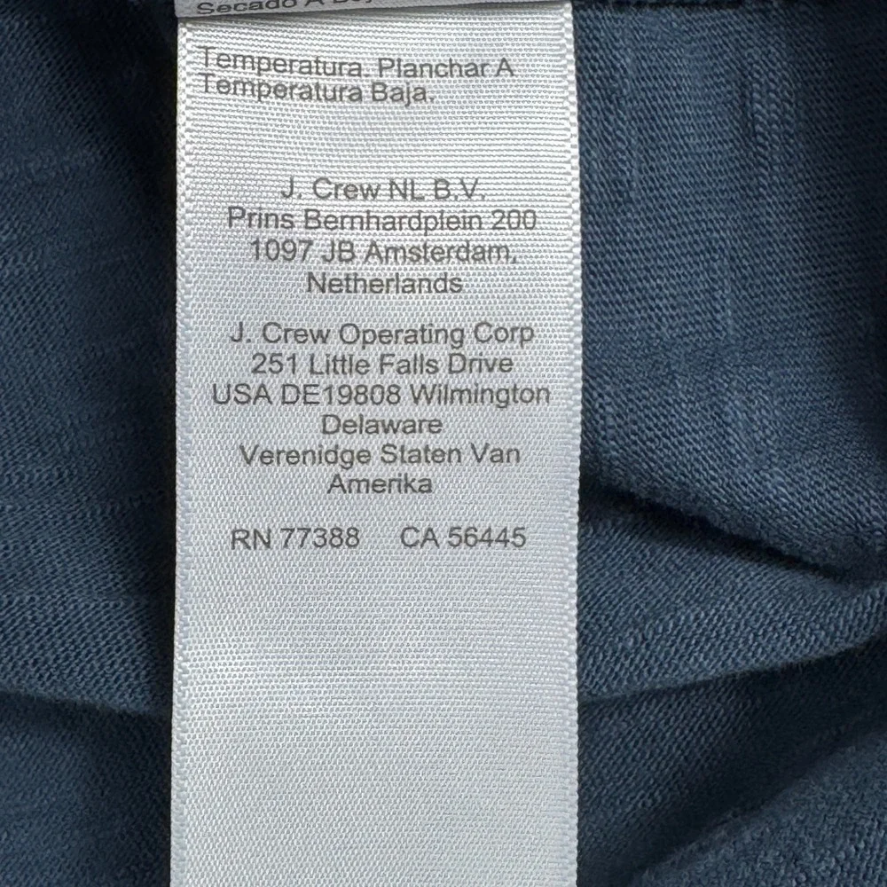 J. Crew BG870‎ Slub Cotton Button Down Shirt Mens XXL Blue Short Sleeve Knit